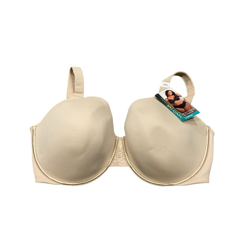 Vanity Fair Beauty Back Bra 76380 38G Underwire Full Coverage Nude Beige New